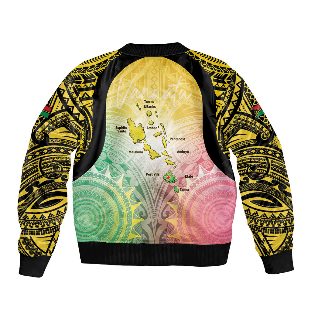 Vanuatu Independence Day Sleeve Zip Bomber Jacket The Untouched Paradise