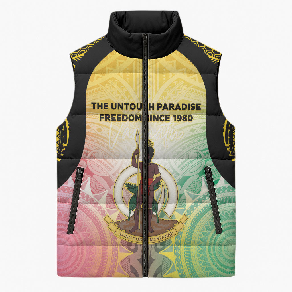 Vanuatu Independence Day Sleeveless Puffer Jacket The Untouched Paradise