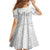 Samoa Lotu Tamaiti Family Matching Short Sleeve Bodycon Dress and Hawaiian Shirt White Sunday Polynesian Pattern With Tropical Flowers
