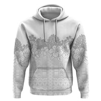 Samoa Lotu Tamaiti Hoodie White Sunday Polynesian Pattern With Tropical Flowers
