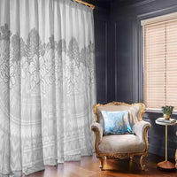 Samoa Lotu Tamaiti Window Curtain White Sunday Polynesian Pattern With Tropical Flowers