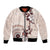 Bula Fiji Language Week Bomber Jacket Fijian Tapa Pattern With Tagimoucia Flower