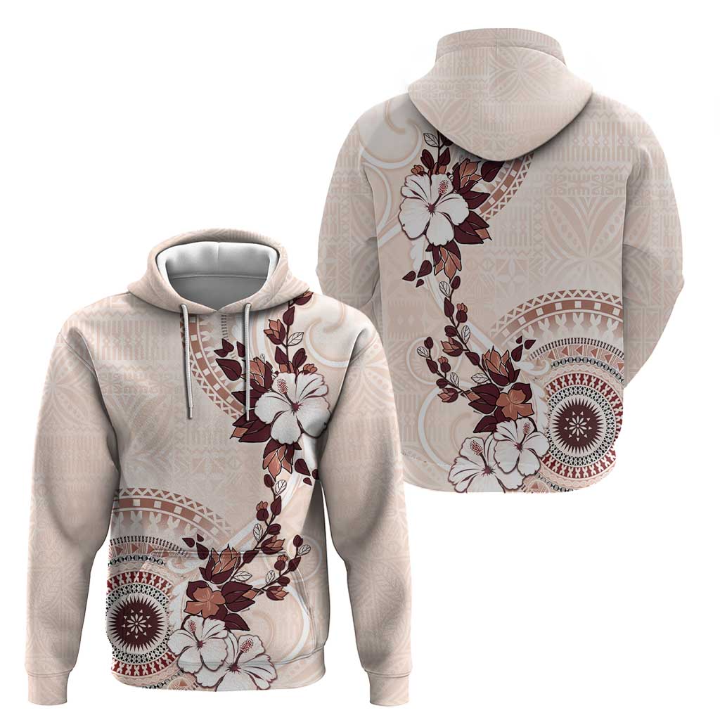 Bula Fiji Language Week Hoodie Fijian Tapa Pattern With Tagimoucia Flower
