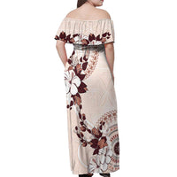 Bula Fiji Language Week Off Shoulder Maxi Dress Fijian Tapa Pattern With Tagimoucia Flower