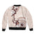 Bula Fiji Language Week Sleeve Zip Bomber Jacket Fijian Tapa Pattern With Tagimoucia Flower