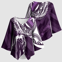 Hawaii Queen Liliuokalani Kimono Sleeve Blouse Hawaiian Maile Lei Flag Style LT05 - Polynesian Pride