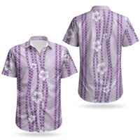 Hawaii Queen Liliuokalani Couples Matching Off Shoulder Maxi Dress and Hawaiian Shirt Lavender Lei Pua Kalaunu LT05 - Polynesian Pride