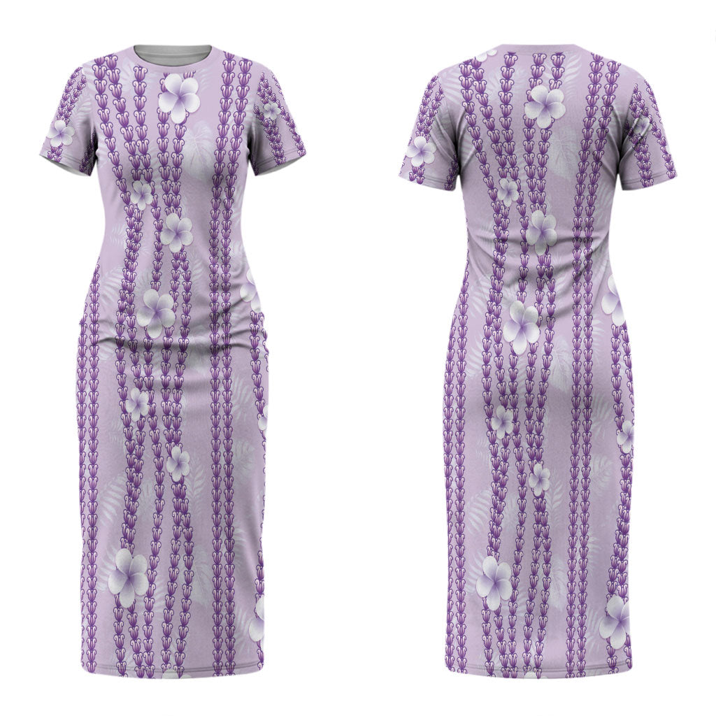 Hawaii Queen Liliuokalani Couples Matching Short Sleeve Bodycon Dress and Hawaiian Shirt Lavender Lei Pua Kalaunu