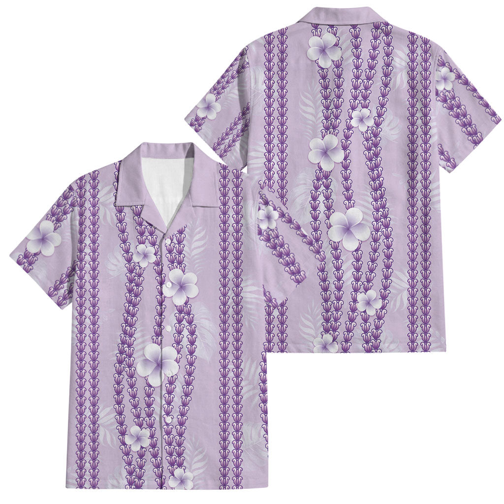 Hawaii Queen Liliuokalani Family Matching Puletasi and Hawaiian Shirt Lavender Lei Pua Kalaunu LT05 Dad's Shirt - Short Sleeve Lavender - Polynesian Pride