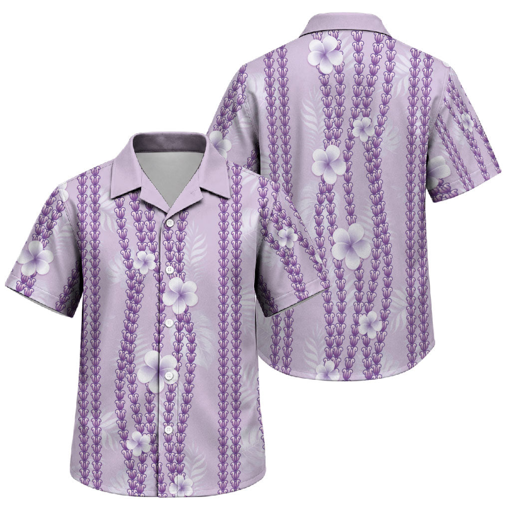 Hawaii Queen Liliuokalani Family Matching Summer Maxi Dress and Hawaiian Shirt Lavender Lei Pua Kalaunu LT05 Son's Shirt Lavender - Polynesian Pride