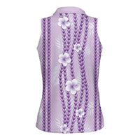 Hawaii Queen Liliuokalani Women Sleeveless Polo Shirt Lavender Lei Pua Kalaunu LT05 - Polynesian Pride