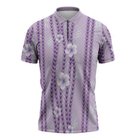Hawaii Queen Liliuokalani Zipper Polo Shirt Lavender Lei Pua Kalaunu LT05 Lavender - Polynesian Pride