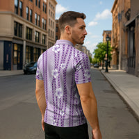 Hawaii Queen Liliuokalani Zipper Polo Shirt Lavender Lei Pua Kalaunu LT05 - Polynesian Pride
