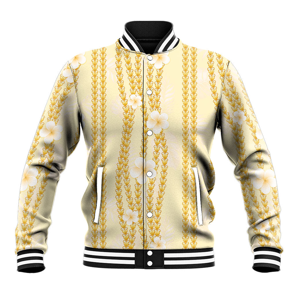 Hawaii Queen Liliuokalani Baseball Jacket Gold Lei Pua Kalaunu