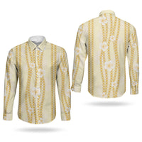 Hawaii Queen Liliuokalani Couples Matching Mermaid Dress and Long Sleeve Button Shirt Gold Lei Pua Kalaunu LT05 - Polynesian Pride