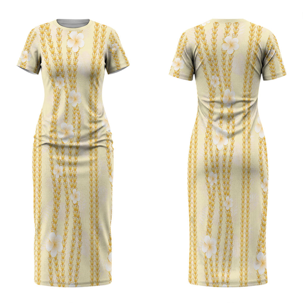 Hawaii Queen Liliuokalani Couples Matching Short Sleeve Bodycon Dress and Hawaiian Shirt Gold Lei Pua Kalaunu