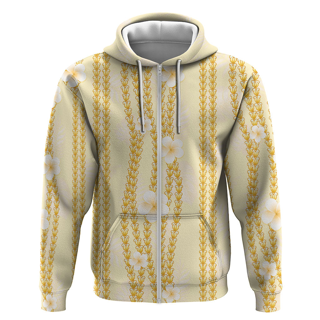 Hawaii Queen Liliuokalani Hoodie Gold Lei Pua Kalaunu LT05 Zip Hoodie Gold - Polynesian Pride