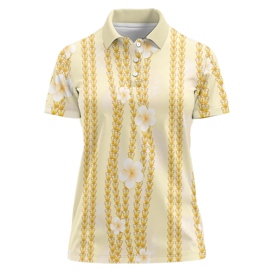 Hawaii Queen Liliuokalani Women Polo Shirt Gold Lei Pua Kalaunu