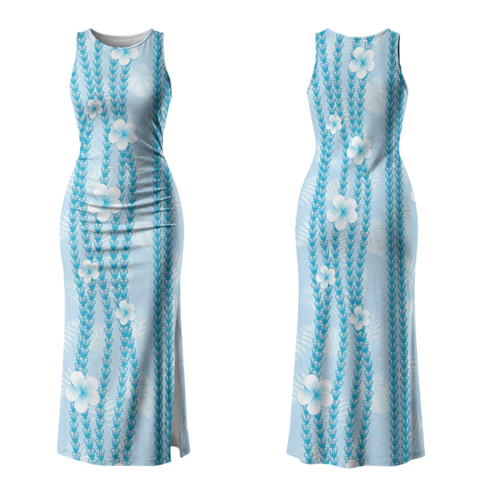 Hawaii Queen Liliuokalani Couples Matching Tank Maxi Dress and Hawaiian Shirt Blue Lei Pua Kalaunu