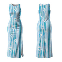 Hawaii Queen Liliuokalani Family Matching Tank Maxi Dress and Hawaiian Shirt Blue Lei Pua Kalaunu