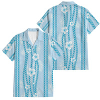 Hawaii Queen Liliuokalani Family Matching Tank Maxi Dress and Hawaiian Shirt Blue Lei Pua Kalaunu