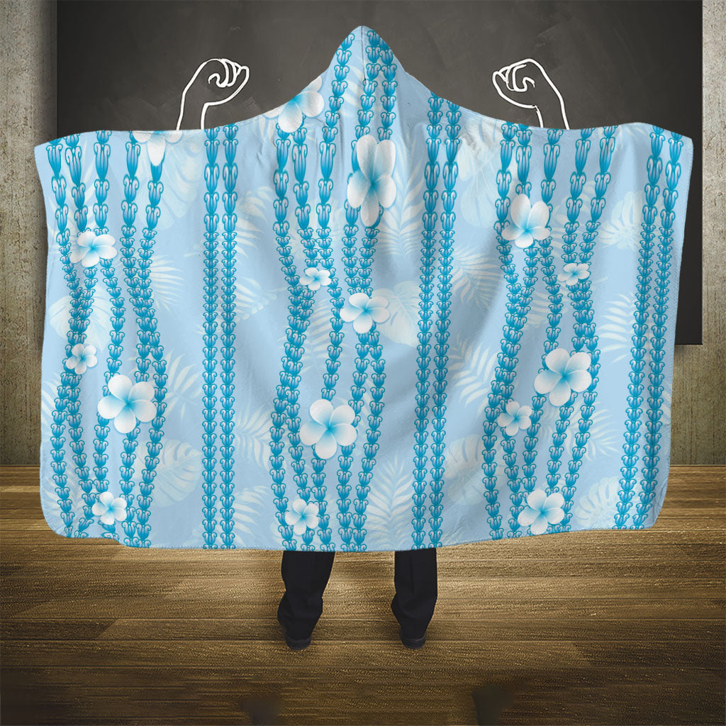 Hawaii Queen Liliuokalani Hooded Blanket Blue Lei Pua Kalaunu LT05 - Polynesian Pride