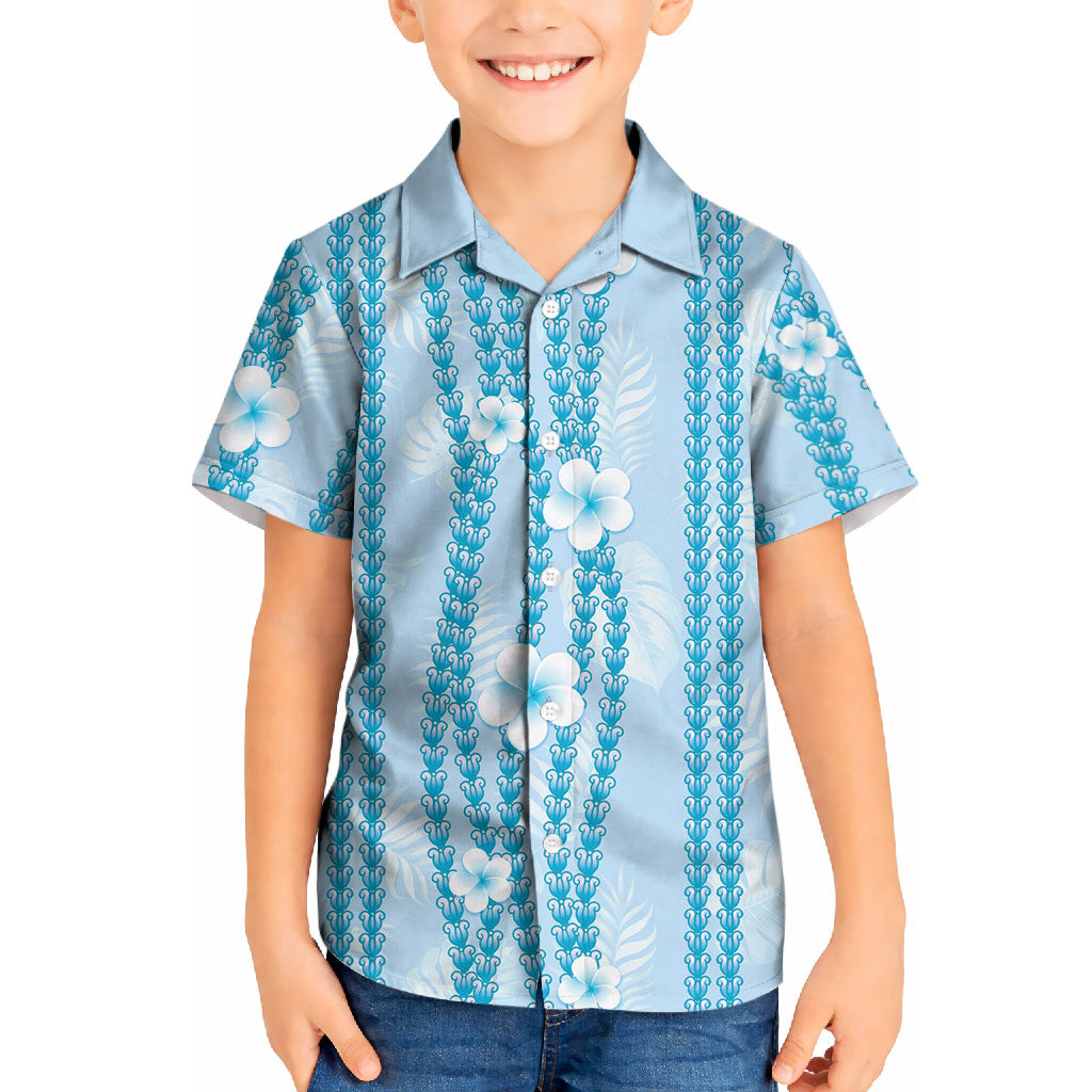 Hawaii Queen Liliuokalani Kid Hawaiian Shirt Blue Lei Pua Kalaunu