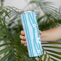 Hawaii Queen Liliuokalani Skinny Tumbler Blue Lei Pua Kalaunu LT05 - Polynesian Pride