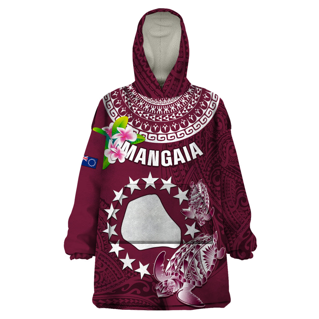 Cook Islands Mangaia Wearable Blanket Hoodie Coat Of Arms Plumeria Polynesian Turtle LT05 One Size Pink - Polynesian Pride