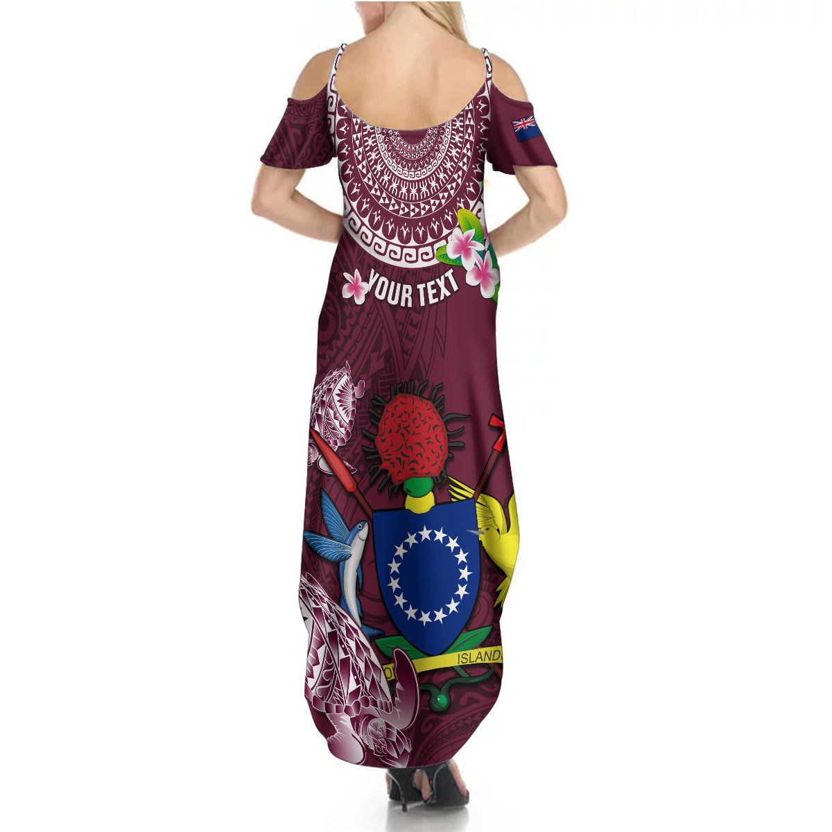 Personalized Cook Islands Mangaia Summer Maxi Dress Coat Of Arms Plumeria Polynesian Turtle LT05 - Polynesian Pride