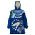 Cook Islands Pukapuka Wearable Blanket Hoodie Coat Of Arms Plumeria Polynesian Turtle LT05 One Size Blue - Polynesian Pride