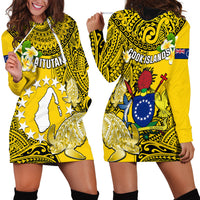 Cook Islands Aitutaki Hoodie Dress Coat Of Arms Plumeria Polynesian Turtle LT05 - Polynesian Pride