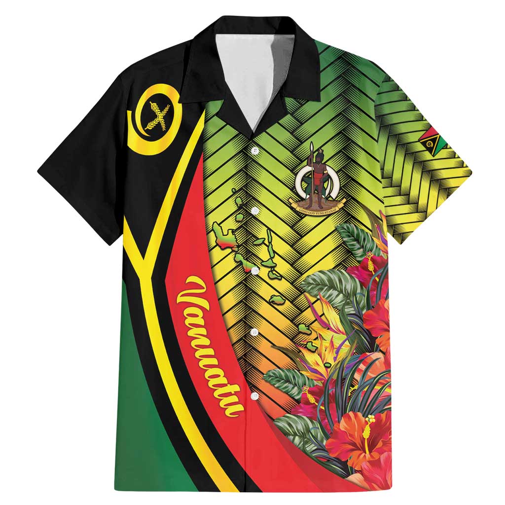 Vanuatu Constitution Day Family Matching Mermaid Dress and Hawaiian Shirt Long Live Vanuatu LT05 Dad's Shirt - Short Sleeve Colorful - Polynesian Pride