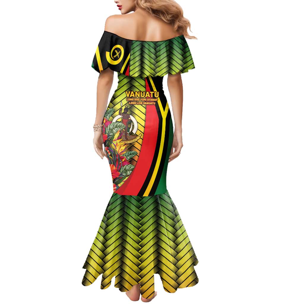 Vanuatu Constitution Day Family Matching Mermaid Dress and Hawaiian Shirt Long Live Vanuatu LT05 - Polynesian Pride