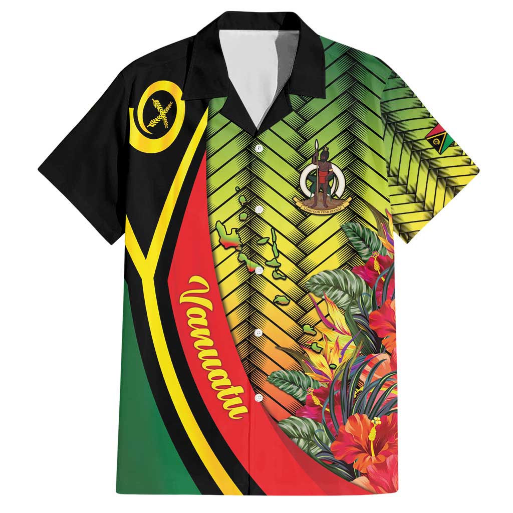 Vanuatu Constitution Day Family Matching Short Sleeve Bodycon Dress and Hawaiian Shirt Long Live Vanuatu LT05 Dad's Shirt - Short Sleeve Colorful - Polynesian Pride