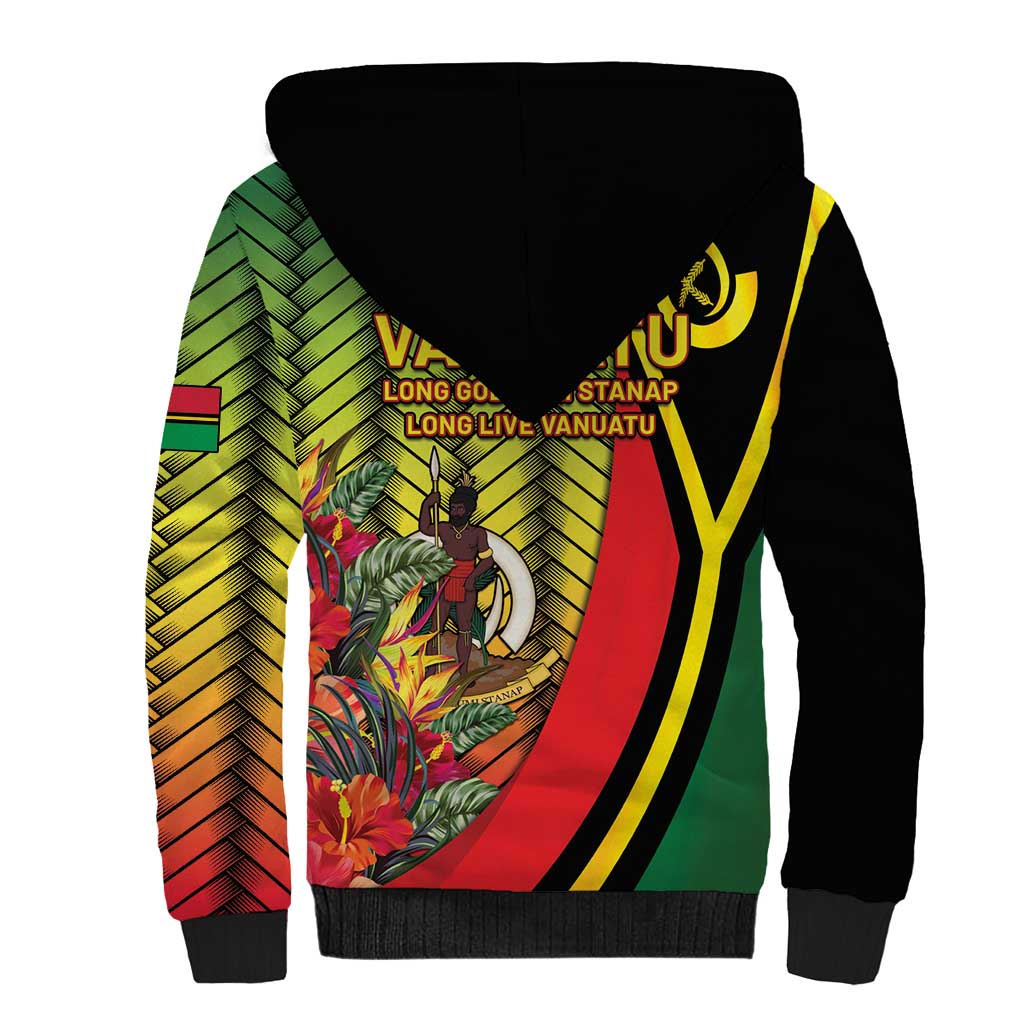 Vanuatu Constitution Day Sherpa Hoodie Long Live Vanuatu - Polynesian Pride