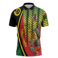 Vanuatu Constitution Day Zipper Polo Shirt Long Live Vanuatu - Polynesian Pride