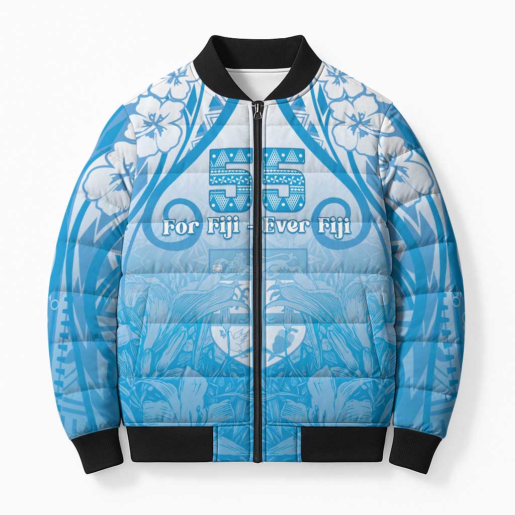 Fiji Day Bomber Puffer Jacket 55th Anniversary Forever Fiji - Polynesian Pride
