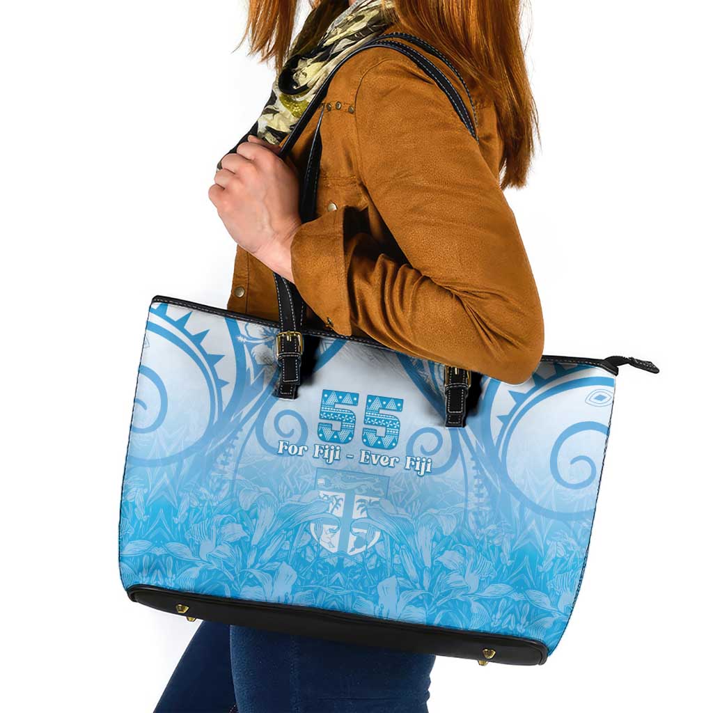 Fiji Day Leather Tote Bag 55th Anniversary Forever Fiji - Polynesian Pride