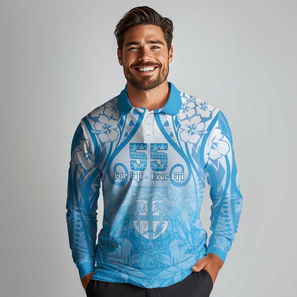 Fiji Day Long Sleeve Polo Shirt 55th Anniversary Forever Fiji - Polynesian Pride