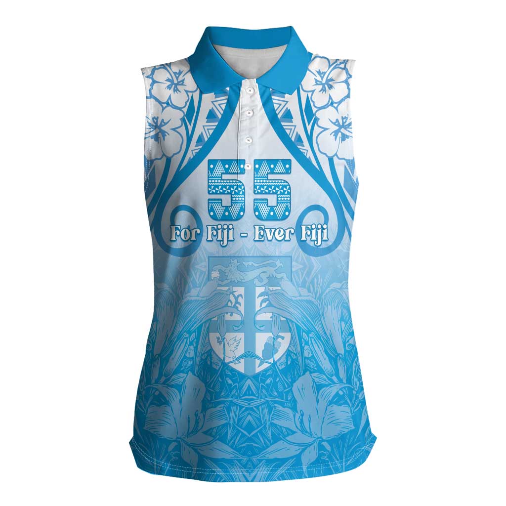 Fiji Day Women Sleeveless Polo Shirt 55th Anniversary Forever Fiji - Polynesian Pride