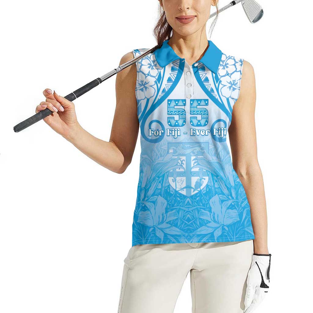 Fiji Day Women Sleeveless Polo Shirt 55th Anniversary Forever Fiji - Polynesian Pride