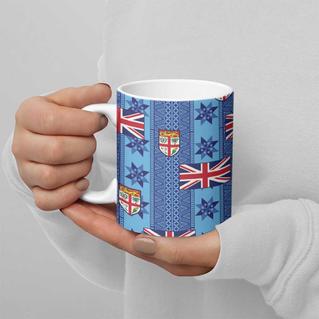 Fiji Masi Tapa Ceramic Mug Coat Of Arms - Polynesian Pride