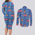 Fiji Masi Tapa Couples Matching Long Sleeve Bodycon Dress and Long Sleeve Button Shirt Coat Of Arms - Polynesian Pride