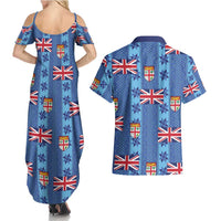 Fiji Masi Tapa Couples Matching Summer Maxi Dress and Hawaiian Shirt Coat Of Arms - Polynesian Pride