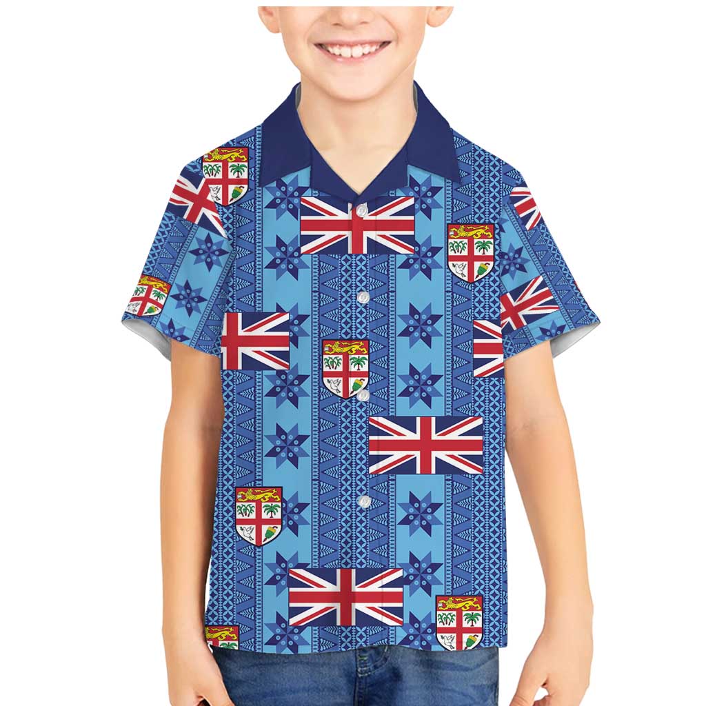Fiji Masi Tapa Family Matching Mermaid Dress and Hawaiian Shirt Coat Of Arms - Polynesian Pride