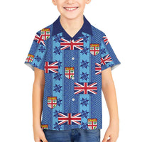 Fiji Masi Tapa Kid Hawaiian Shirt Coat Of Arms - Polynesian Pride