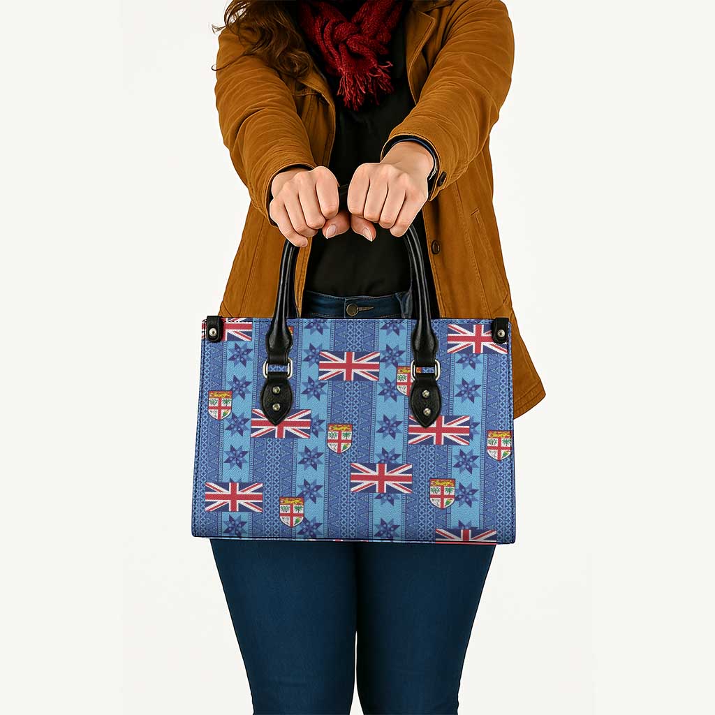 Fiji Masi Tapa Leather Bag Coat Of Arms - Polynesian Pride