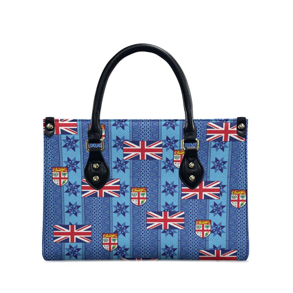 Fiji Masi Tapa Leather Bag Coat Of Arms - Polynesian Pride