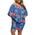Fiji Masi Tapa Off Shoulder Short Dress Coat Of Arms - Polynesian Pride